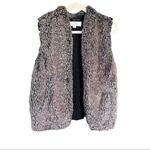 Sebby Faux Fur Fuzzy Open front Vest Size M